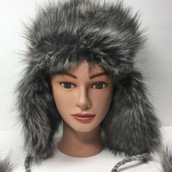 a new day Knit Sherpa Fur trappers hat Womens aviator‎ winter cap Sz Med - Picture 2 of 7